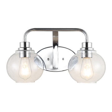 Sandrine Iron/Seeded Glass Cottage Rustic LED Vanity Light